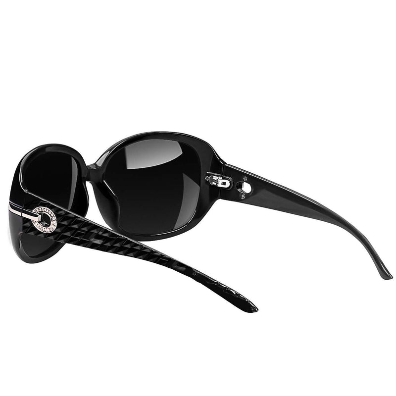 [Australia] - Joopin Oversized Polarised Sunglasses for Women, UV400 Protection Large Frame Womens Sunglasses Vintage Fashion Ladies Sunglasses Black Grey 