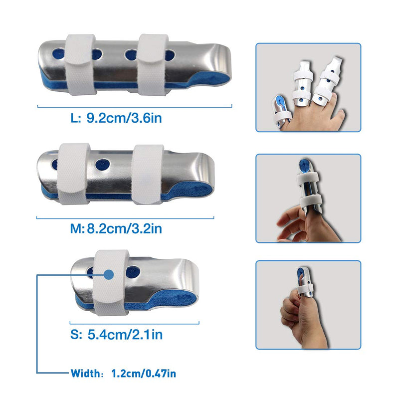 [Australia] - BRMDT Finger Splint Finger Brace For Thumb Pinky and Middle Finger, Reusable Finger Splints For Straightening, Stabilizer For Broken Finger, Relieve Arthritis Pain (Mixed) 3 Piece Assortment 