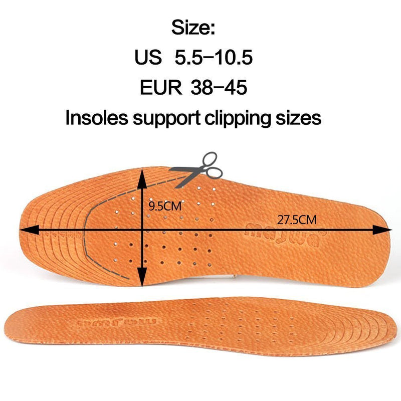 [Australia] - Magic Absorbent Ultra Thin Pigskin Leather Insoles for Stinky Feet-Foot and Shoe Odor Inserts for Women and Men's Shoes-Cinnamon Inserts and Flats for Sweaty Feet and Hyperhidrosis (4) 