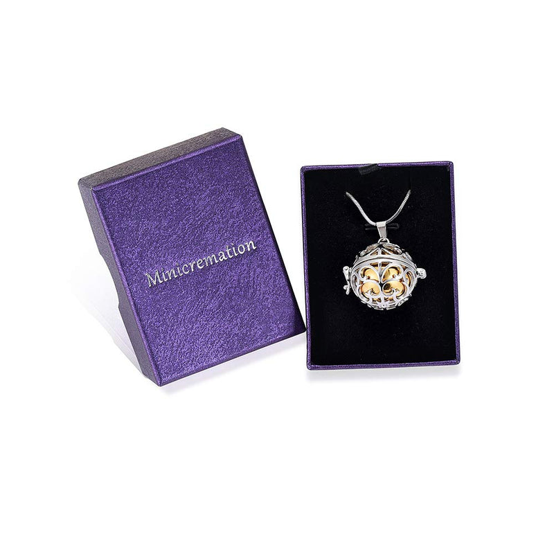 [Australia] - Minicremation Cremation Jewelry Urn Pendant Necklace for Ashes with Hollow Mini Keepsake Urn Memorial Jewelry for Ashes Gold 