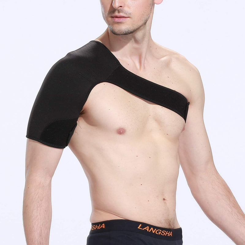 [Australia] - King of Flash Adjustable Neoprene Right Shoulder Support Strap Arthritis, Gym, Sports, Brace, Pain Relief, Injury Prevention [One Size] 