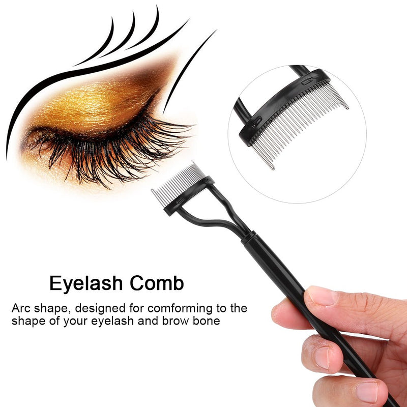 [Australia] - Eyelash Comb, Steel Needle Mascara Eyebrow Brush, Arc Shape Eyebrow Makeup Comb, Makeup Beauty Tools 
