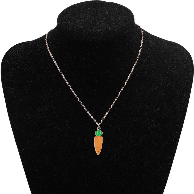 [Australia] - CHOORO Carrot Pendant Necklace Vegan Necklace Jewelry Vegetarian Gift Carrot Lover Gift Carrot Necklace 