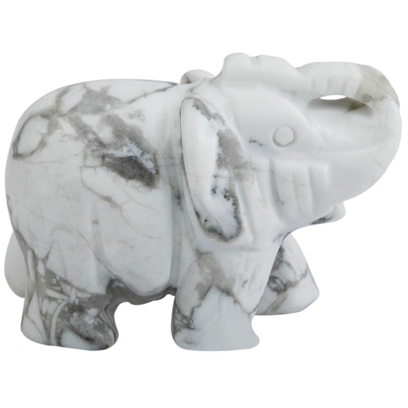 [Australia] - mookaitedecor White Howlite Turquoise Elephant Ornament Figurine,Healing Crystal Energy Gemstone Reiki Statue Home Decor,1.5 Inches 