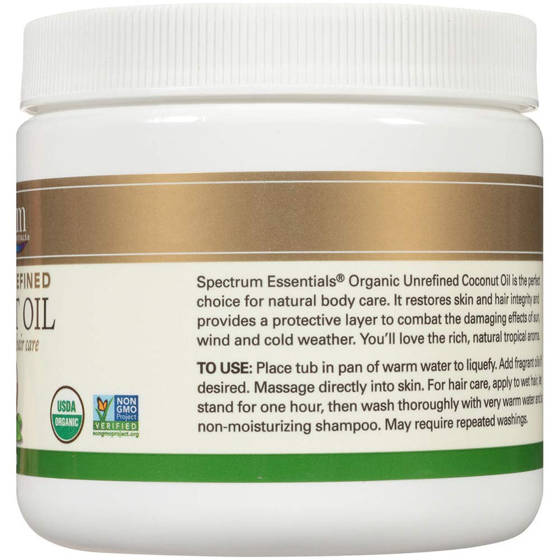 [Australia] - Spectrum Essentials Organic Coconut Oil, Unrefined, 15 Oz 15 Fl Oz (Pack of 1) 