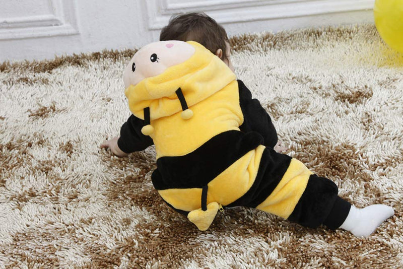 [Australia] - Tonwhar Unisex-Baby Animal Onesie Costume Cartoon Animal Outfit Homewear Baby One-Piece Rompers 0-3 Months/Height:20"-23" Bee 