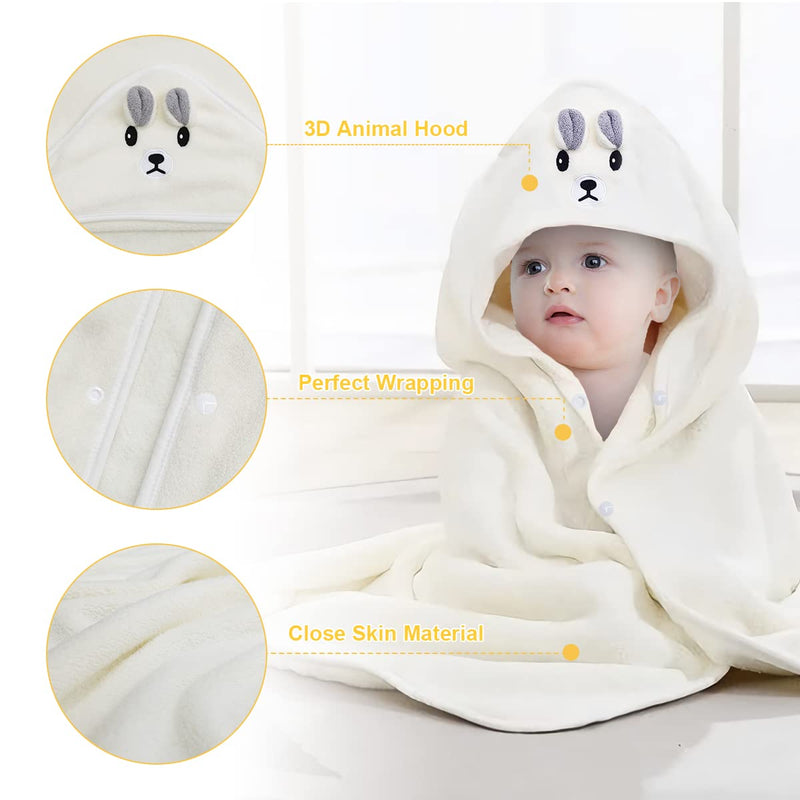 [Australia] - Hooded Baby Towel - RIGHTWELL Organic Bamboo Bath Towel for Toddler, Soft and Super Absorbent Washcloth, Machine Washable Towel, Keeps Your Baby Warm & Cosy 