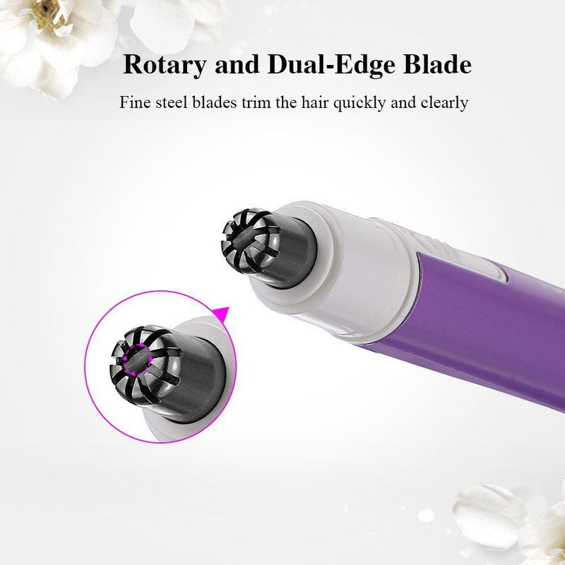 [Australia] - TOUCHBeauty Nose Hair Trimmer,Portable Electric Nose Ear Hair Trimmer,Personal Groomer Hair Removal,Battery Powered,Purple TB-0656P (Upgraded Version) 
