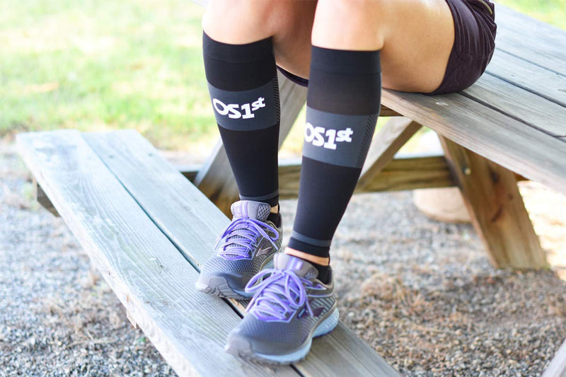[Australia] - OS1st TA6 Thin Air Running Compression Calf Sleeves with Special Skin-Thin Design maximizing air-Flow to Prevent overheating and Keep Legs Cool and Dry Grey Medium 
