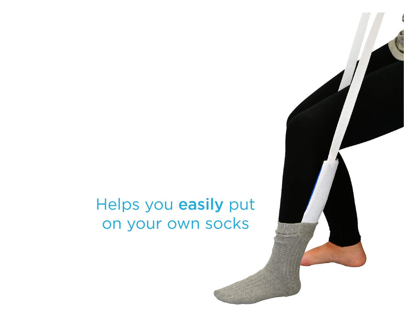 [Australia] - NOVA Sock & Stocking Aid, Soft Terry Cloth & Flexible, Easy to Use with Pull Up Straps 