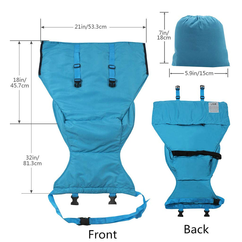 [Australia] - Vine Easy Seat Portable Travel High Chair | Adjustable, Safety, Washable | Toddler High Chair Seat Cover | Convenient Cloth Travel High Chair Fits in Your Handbag | Grey (Blue) Blue 