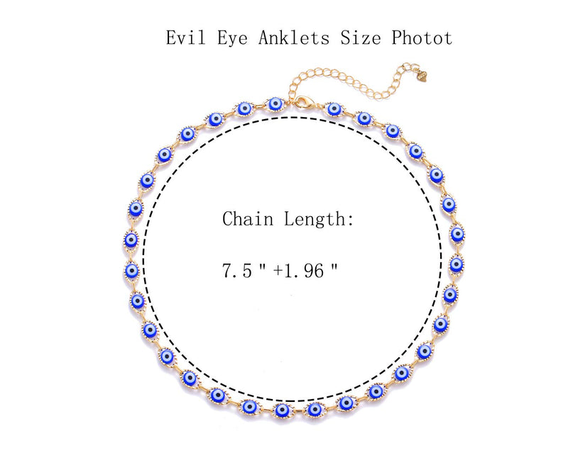 [Australia] - choice of all Evil Eye Ankle Bracelet for Women,Navy Blue Evil Eye Bearfoot Chain Gold Anklets for Girls A:blue evil eye 