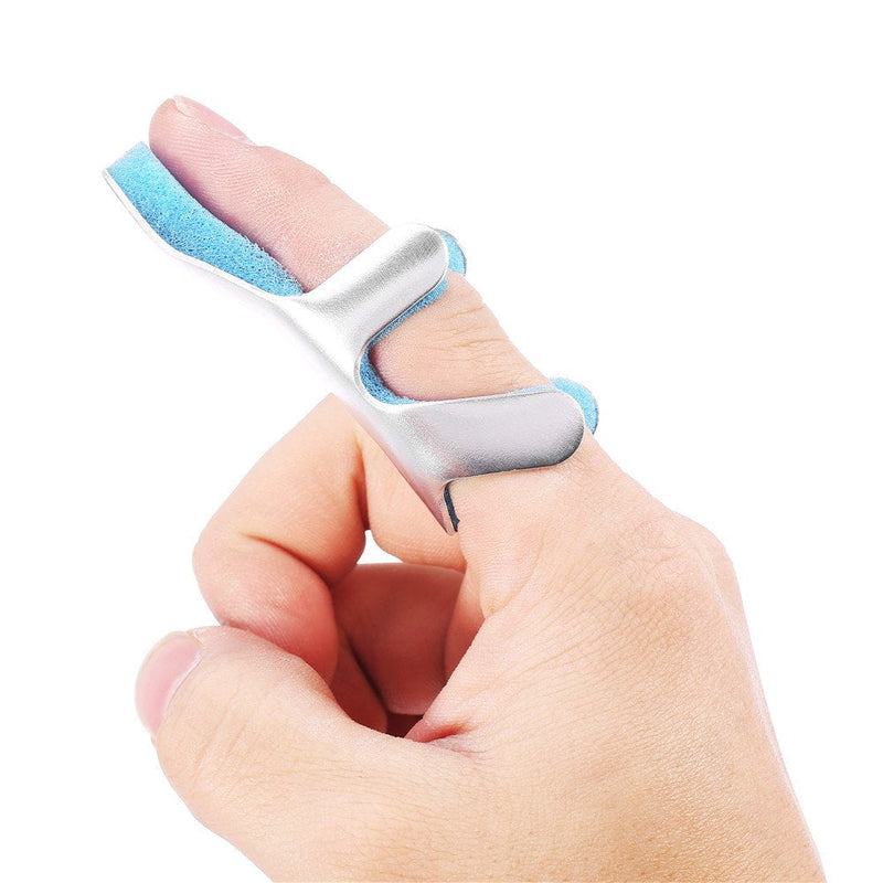 [Australia] - Frog Type Finger Splint, 1 Pair Finger Straightening Brace with Padded Aluminum Fixing Support Pad Metal Finger Support for Tendon Release & Pain Relief (M) M 