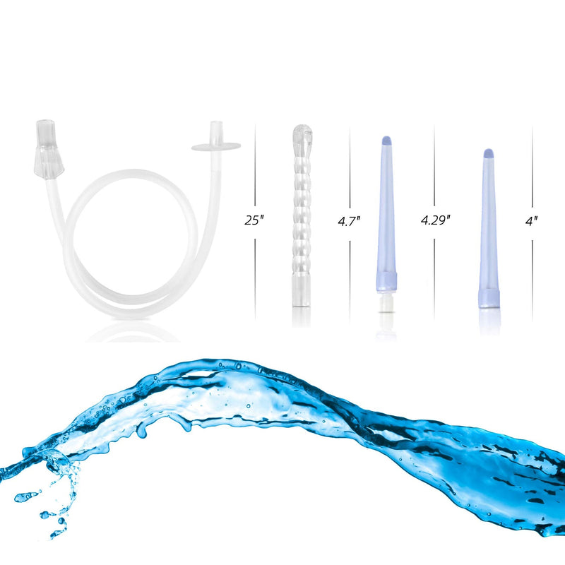 [Australia] - TEMONTIAN Enema Bulb Kit ，Anal Douche for Men Women Beginners， with 19.7in Hose+4 Nozzles (Black) Black 