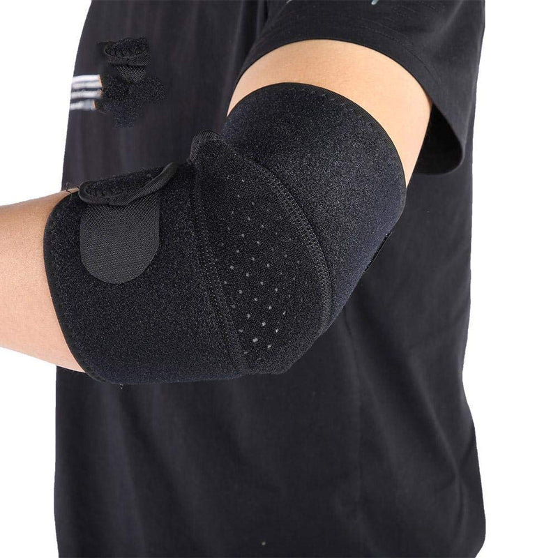 [Australia] - Fitness Elbow Brace Compression Support Sleeve for Tennis Elbow Sports Elbow Support Pad Guard Strap (Black) 