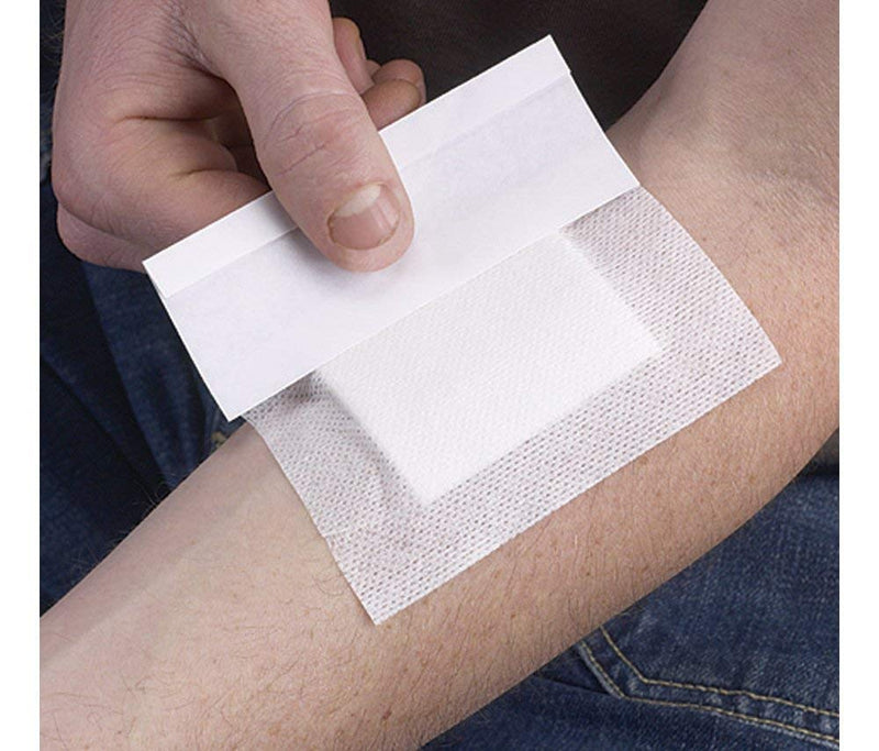 [Australia] - Safety First Aid Group HypaCover Low Adherent Absorbent Dressing, 5x5cm (Pack of 25) with HypaCover Adhesive Dressing - Medium, 8.6x6cm (Pack of 25) Bundle 