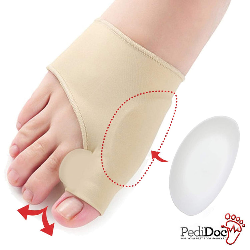 [Australia] - PediDoc™ Bunion Corrector – Bunion Relief Sleeves Bunion Pads Brace Cushions for Women Toe Straightener with Gel Toe Separator, Spacer, Straightener and Spreader – Hallux Valgus Relief Big Toe Alignment Medium 