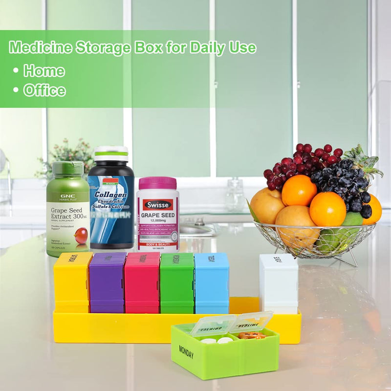 [Australia] - Large Pill Box 7 Day 4 Times a Day,Weekly Medicine Storage Box Tablet Organiser for Pills, Vitamin, Medication and Tablets, Fish Oils 