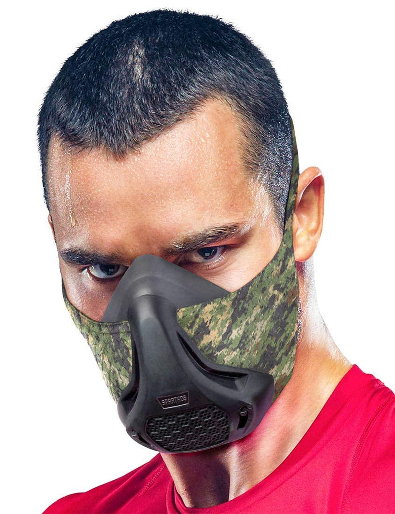 [Australia] - Sparthos Kinesiology Tape [Crimson Red - 16.4ft Uncut Roll] x Training Mask [Military Camo] 