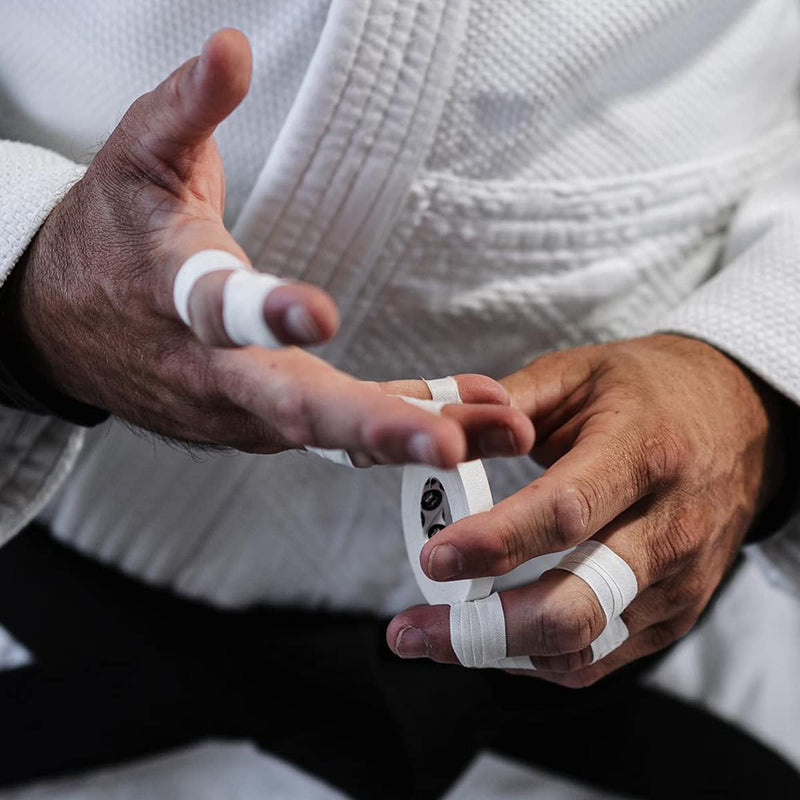 [Australia] - Monkey Tape 4-Pack (0.2”, 0.3”, 0.4”, or 0.5”) x 15yds Premium Jiu Jitsu Sports Athletic Finger Tape - for BJJ, Grappling, Crossfit, MMA, & Judo White 1" 