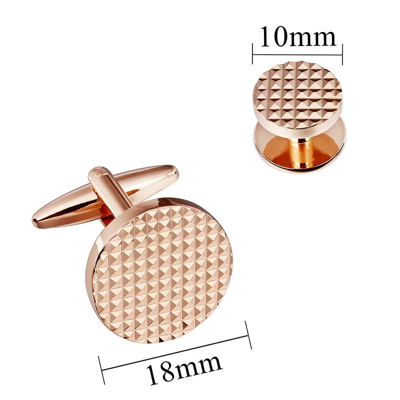 [Australia] - HAWSON Metal Cufflinks and 6 Studs Set for Men Tuxedo Shirt - Business Wedding Accessories Rose Gold 