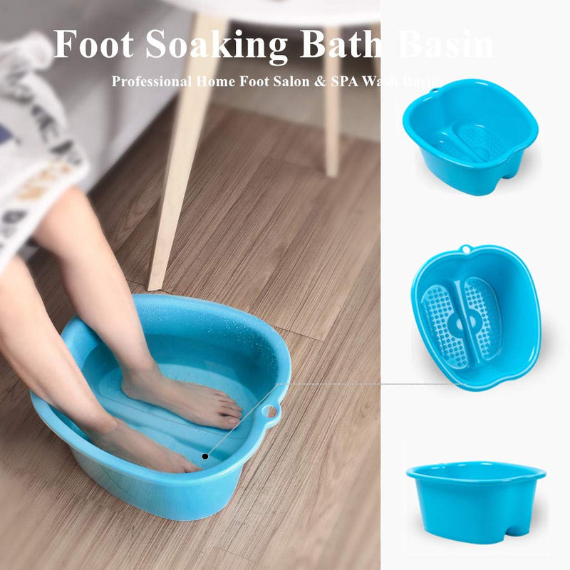 [Australia] - Foot Soaking Bath Basin - Large Foot Soaking Tub Foot Bath Spa Wash Basin Foot Bucket Foot Soaking Tub Feet at Home(Blue) Blue 