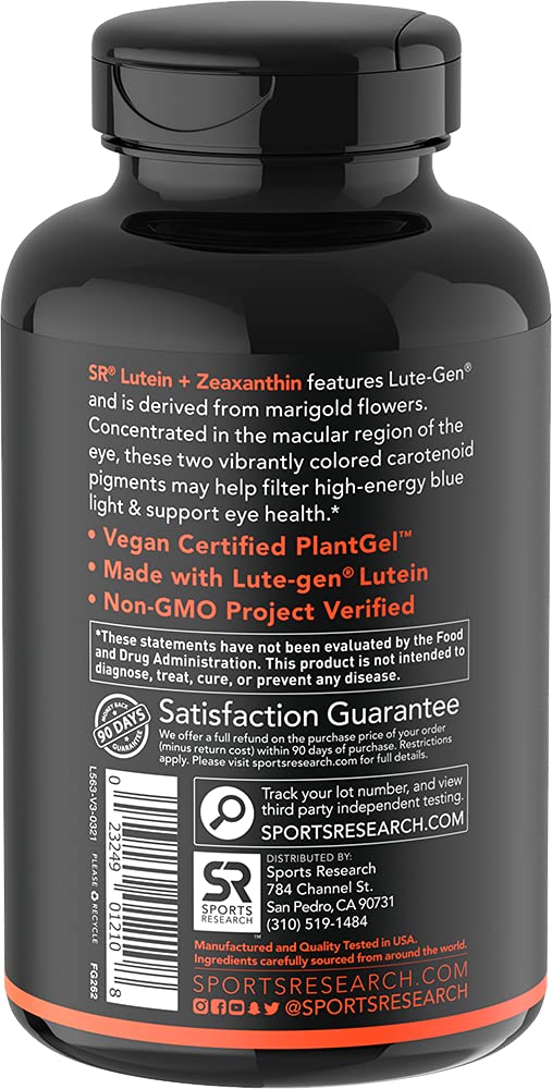 [Australia] - Vegan Lutein + Zeaxanthin (20mg) with Organic Coconut Oil for Better Absorption ~ Supports Vision & Eye Health ~ The ONLY Vegan Certified & Non-GMO Verified Lutein Available (120 Softgels) 120 Count (Pack of 1) 