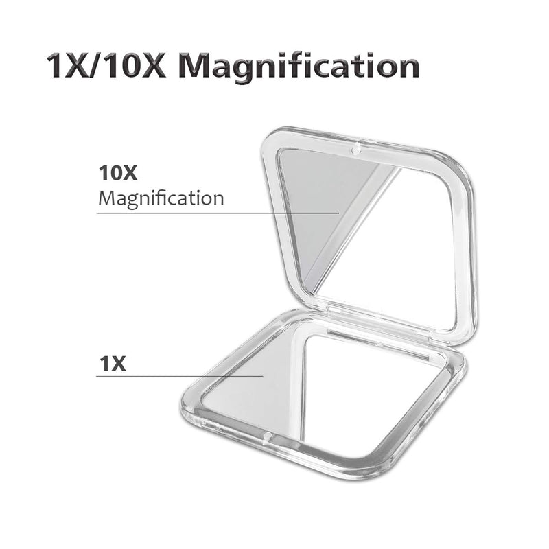 [Australia] - Magnifying Compact Mirror - Snowflakes Elegant Compact Pocket Mini Makeup Mirror Double Sided 1x/10x Magnification Cosmetic Mirrors Handheld Portable for Travel and Purses (Purple) Purple 