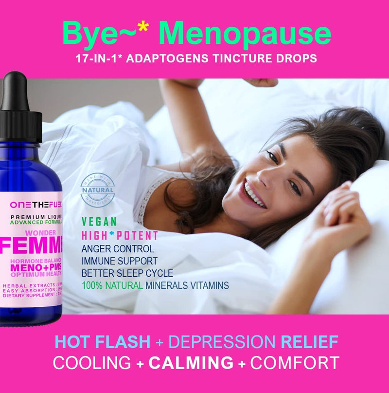 [Australia] - Wonder Femme 2oz. Plant-Based Hormone Balance Menopause Hot Flashes Depression Relief. 100% Natural Estrogen Supplement. Dong Quai, Vitex, Black Cohosh + 17 Herbal Fast Absorb Tincture Liquid 