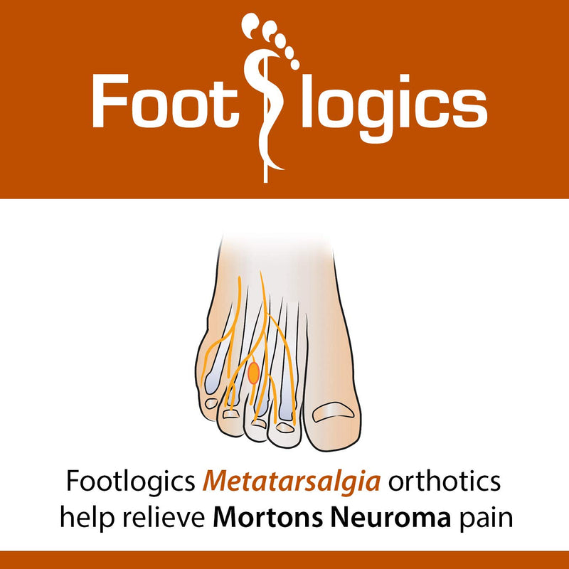 [Australia] - Footlogics 3/4 Length Orthotic Shoe Insoles with Built-in Raise for Ball of Foot Pain, Morton’s Neuroma, Flat Feet - Metatarsalgia M (Men's 8-9.5, Women's 9.5-11) 