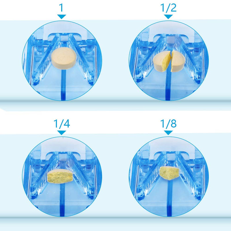 [Australia] - Pill Cutter, Opret Pill Splitter with Blade for Small Pills Large Pills Cut in Half Quarter for Tablet Vitamin Medicine Blue 