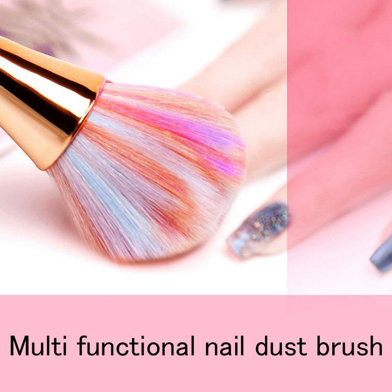 [Australia] - Large Mineral Powder Brush, Soft Fluffy Blush Brush, Bronzer Kabuki Makeup Brush, Nail Brush, Professional Loose Setting Powder Brush for Daily Makeup (Colorful) 