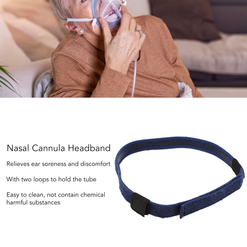 [Australia] - Nasal Cannula Headband,ANGGREK Nasal Cannula Headband Nasal Cannula Holder Ear Protector Prevent Ear Soreness Ear Protector Cannula Holder(Dark Blue) Dark Blue 