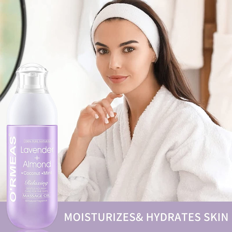 [Australia] - Massage Oil For Warming, Relaxing, Joint Pain Relief Sensual Massage Oil Lavender Almond Peppermint And Coconut Massage Oils For Massage Therapy Moisturizing Body Oil For Men And Women 5.1 Fl.Oz 
