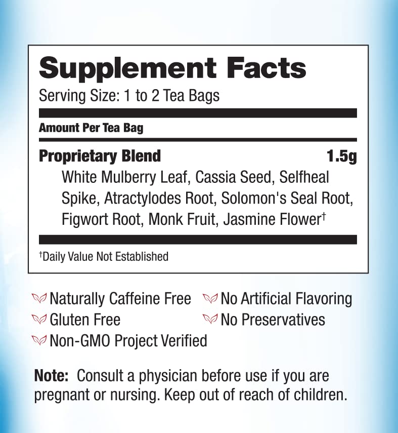 [Australia] - Bravo Tea Sugar Level Management Caffeine Free 20 Tea Bags 20 Count (Pack of 1) 