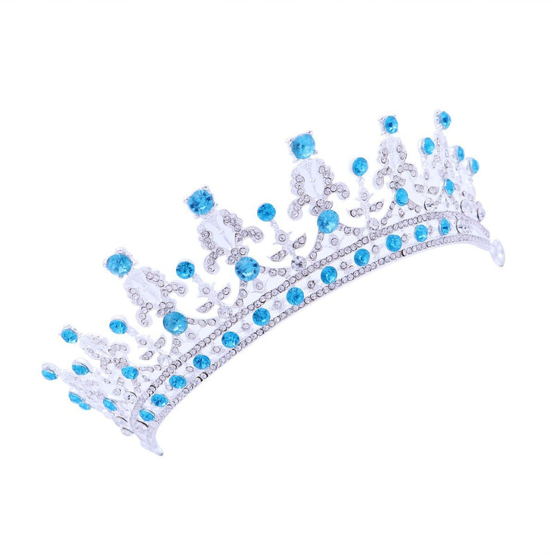 [Australia] - Frcolor Wedding Tiara Crown, Rhinestones Crystal Bridal Pageant Princess Tiara Crown Headband (Blue) Picture 1 