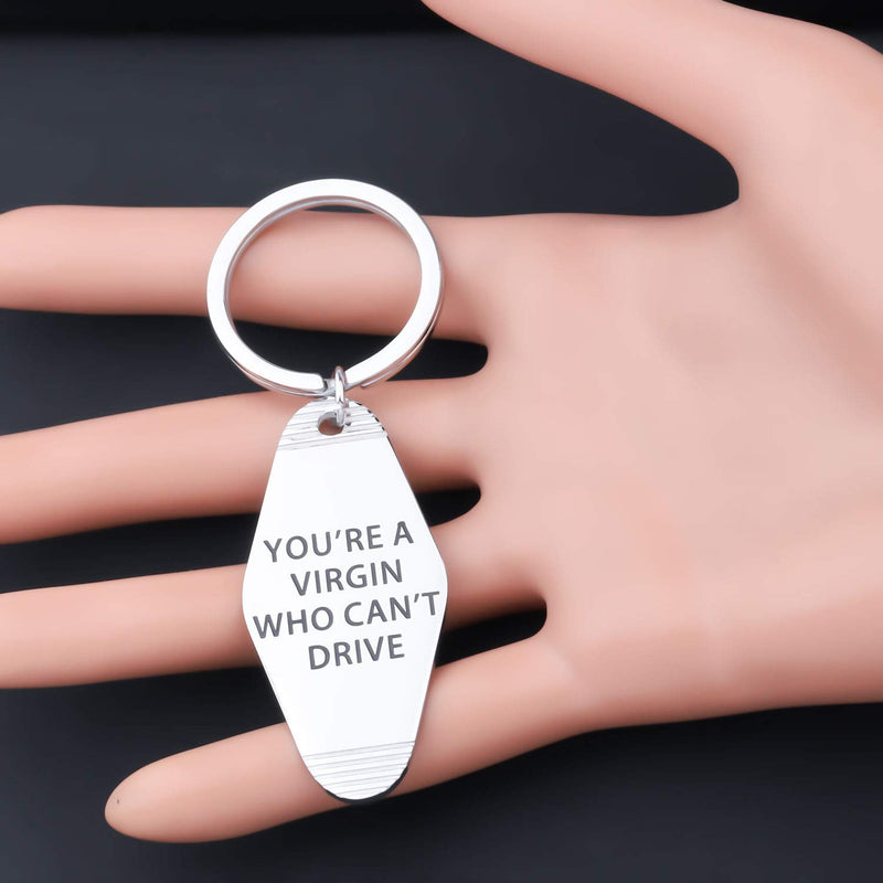 [Australia] - ENSIANTH Hotel Keychain Clueless Inspired Keychain You're a Virgin Who Can't Drive Motel Key Tag 