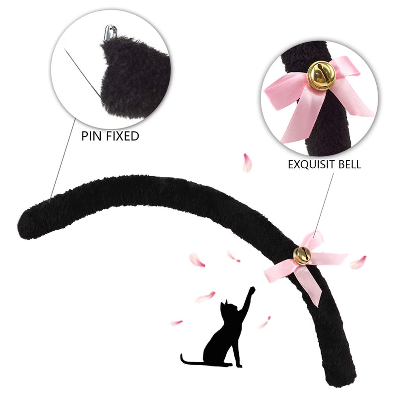 [Australia] - Cat Cosplay Costume Kitten Tail Ears Collar Paws Gloves Anime Lolita Gothic Set Black 