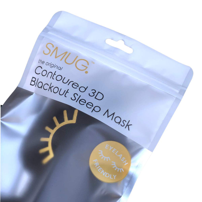 [Australia] - SMUG 100% Blackout Sleep & Eye Mask | Eyelash Extension Friendly | Eye Masks for Sleeping | Sleep Masks for Women & Men | Straps for Dream Comfort & Adjustability | Black Wink 