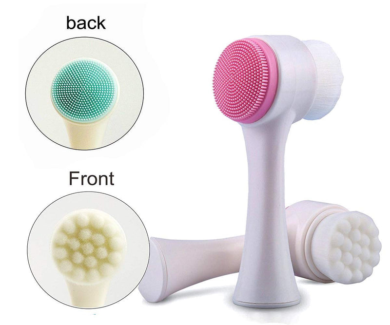 [Australia] - Deep Cleansing Facial Cleansing - Soft and Hard Cleansing Brush and Silicone Pad, Face Cleanser and Exfoliator Massager Brush for Face and Body - Manual Facial Cleansing Brush 