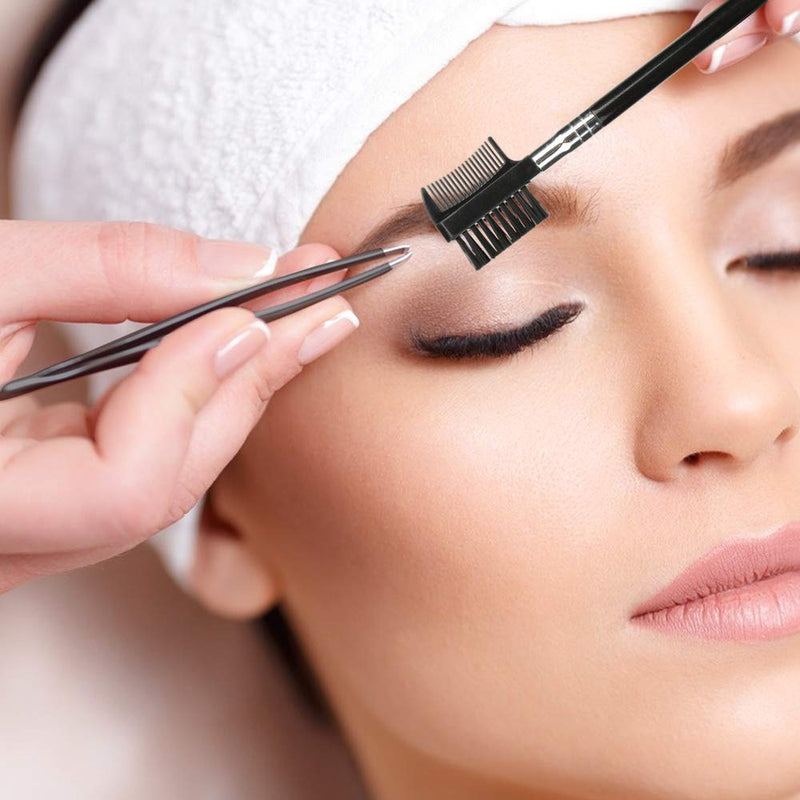 [Australia] - 4 Pcs Eyebrow Trimming Kit Eyebrow Grooming Set with Tweezers Scissors Eyebrow Razor and Eyebrow Brush for Women and Men 