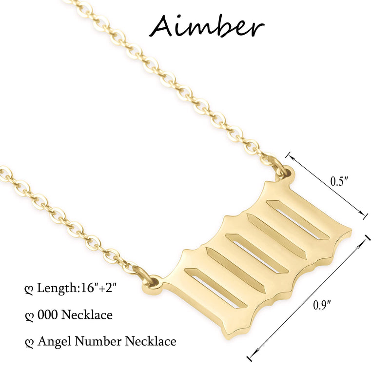 [Australia] - Angel Number Necklace for Women 111 222 333 444 555 666 777 888 999 Pendant Choker Necklace Jewelry 000-Gold 