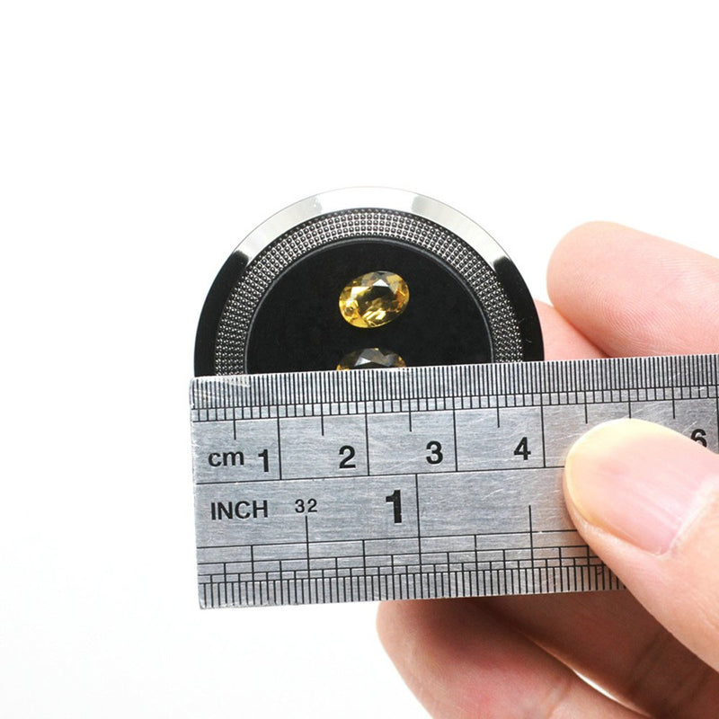 [Australia] - Mini Diameter 1.7 inch Loose Diamond or Gemstone Display Box Case Holder Show Container Metal (Black Medium) Black Medium 