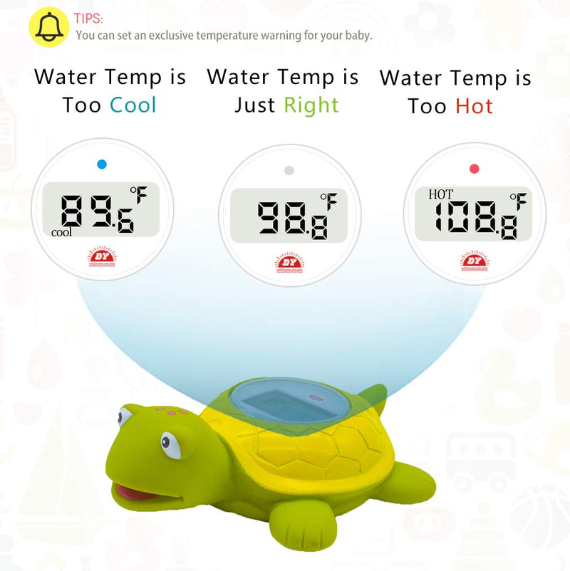 [Australia] - Doli Yearning Turtle Baby Bath Thermometer, Toddlers Floating Bath Toy, Bathtub Thermometer at Fahrenheit and Celsius - Green 