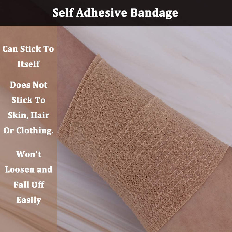 [Australia] - 24 Pack Breathable Self Adherent Wrap, Athletic Elastic Non Woven Cohesive Bandage – for Sports, First Aid Medical, Wrist, Ankle Sprains, Swelling and Vet Wrap 2 Inch 5 Yards (Rainbow Color). 