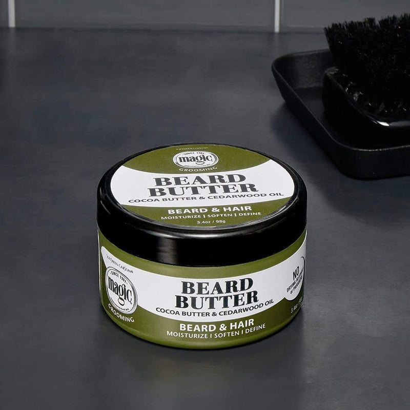 [Australia] - Softsheen-Carson Magic Men's Grooming Beard Butter and Conditioner with Cedarwood Oil and Cocoa Butter, Moisturizing Beard Care with No Drying Alcohol, 3.5 oz 