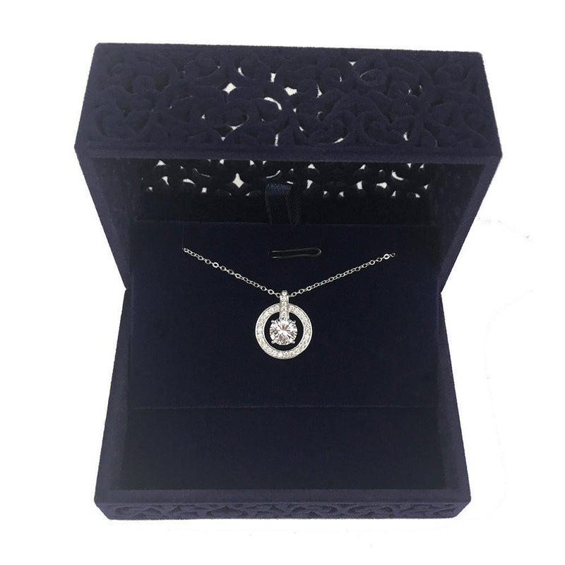 [Australia] - DesignSter Hollow Royal Blue Velvet Jewelry Long Necklace Box – Chain Pendant Display Organizer Gift Box 