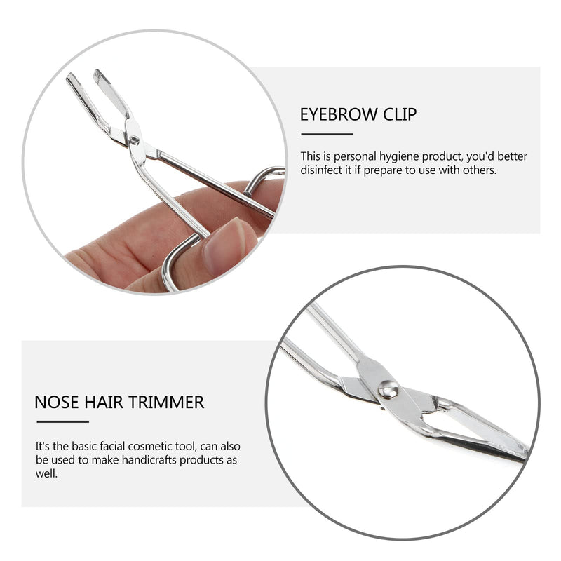 [Australia] - FOMIYES Eyebrow Tweezers Scissors Stainless Steel Scissors Professional Shaped Eyebrow Tweezers Clip with Easy Scissor Handle for Hair and Eyebrows Personal Care (Silver) 1Pc 