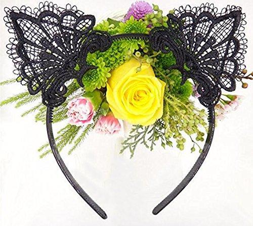 [Australia] - Sexy Lovely Cute Hairband Black Lace Cat Ears Headband Hair Accessories for Xmas Masquerade Party Cosplay Costume Accessory 