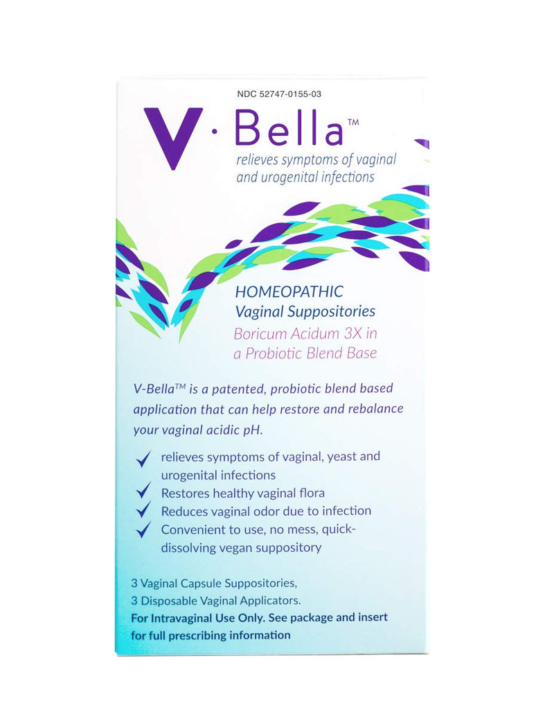 [Australia] - V-Bella Boric Acid + Probiotic Based Vaginal Suppositories- a More Natural Way to Refresh, Balance & Relieve Symptoms of Yeast, Bacterial (BV) & Urogenital infections, Discharge, Itchiness & Odor 